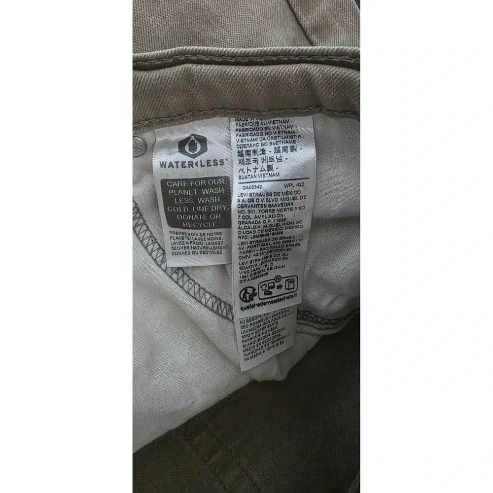 Levi's 511 Mens Size 36X34 Tan Khaki‎ Jeans Slim Fit Pants EUC